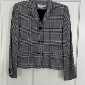 Ann Taylor Women's Black‎ and White Checkered Blazer